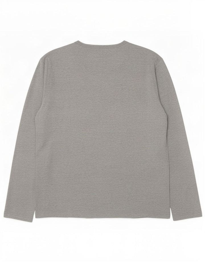 Gas Mens Top Long Sleeve XL Grey Cotton