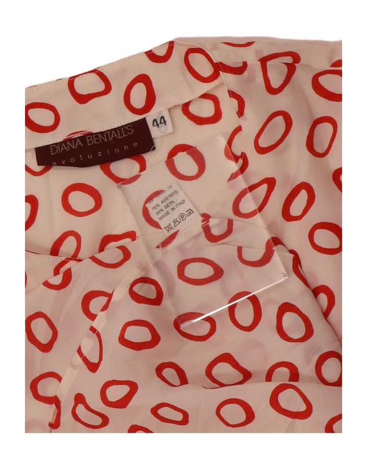 Diana Bentall's Womens Shirt Blouse IT 44 Medium Red Geometric Acetate