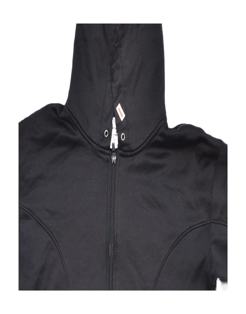 UNDER ARMOUR Womens Zip Hoodie Sweater UK 14 Medium Black Polyester | Vintage | Thrift | Second-Hand | Used Clothing | Messina Hembry 