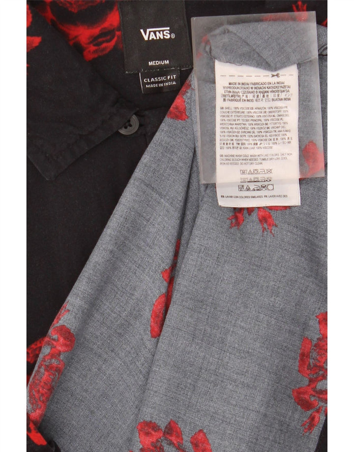 Vans Mens Short Sleeve Classic Fit Shirt Medium Black Floral Tropical