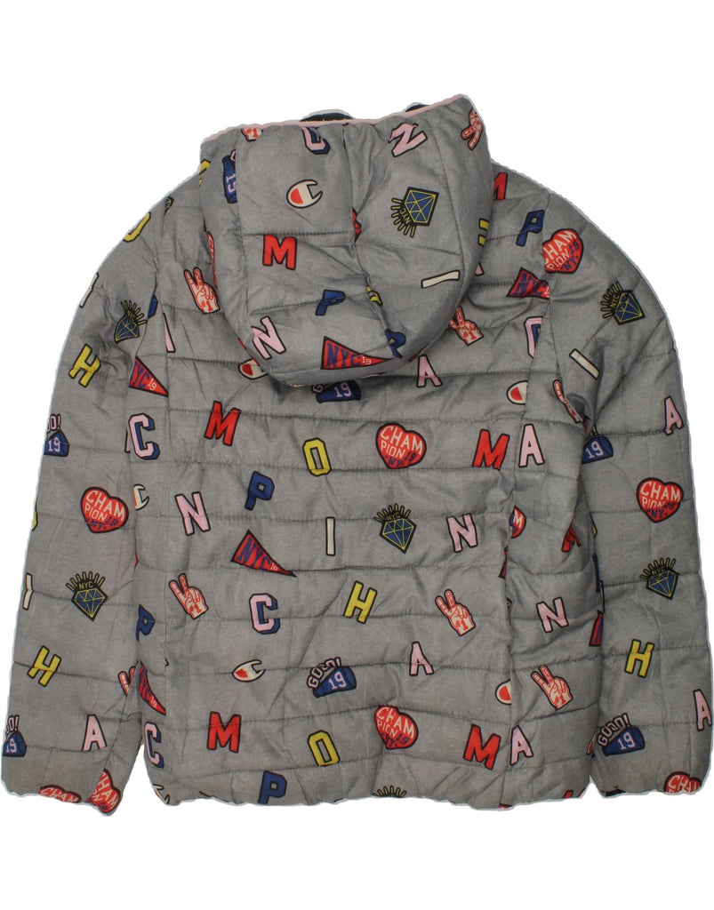 CHAMPION Girls Hooded Reversible Padded Jacket 7-8 Years Small  Black | Vintage Champion | Thrift | Second-Hand Champion | Used Clothing | Messina Hembry 