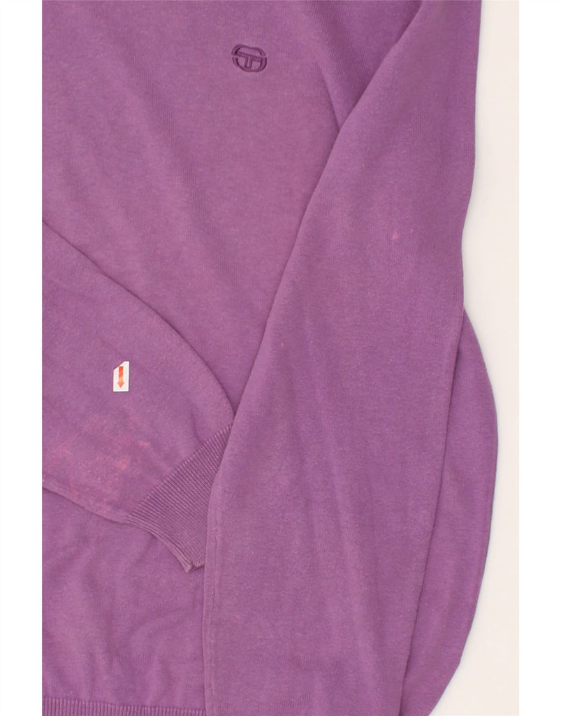 SERGIO TACCHINI Mens V-Neck Jumper Sweater XL Purple Cotton | Vintage Sergio Tacchini | Thrift | Second-Hand Sergio Tacchini | Used Clothing | Messina Hembry 