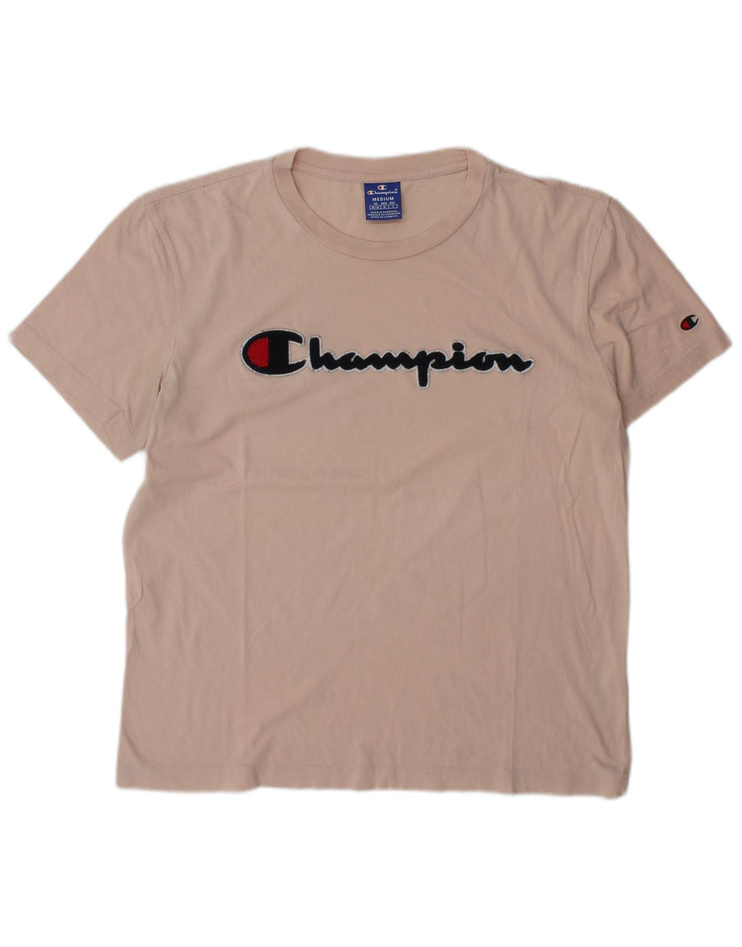 Champion Mens Graphic T-Shirt Top Medium Pink Cotton