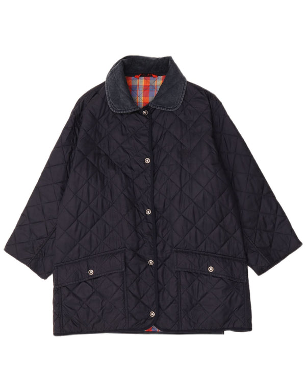 Belfe & Belfe Mens Quilted Jacket IT 44 Medium Navy Blue Polyester