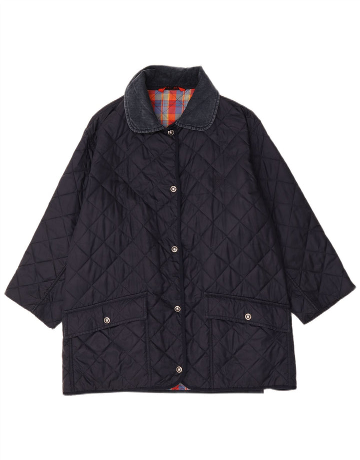 Belfe & Belfe Mens Quilted Jacket IT 44 Medium Navy Blue Polyester