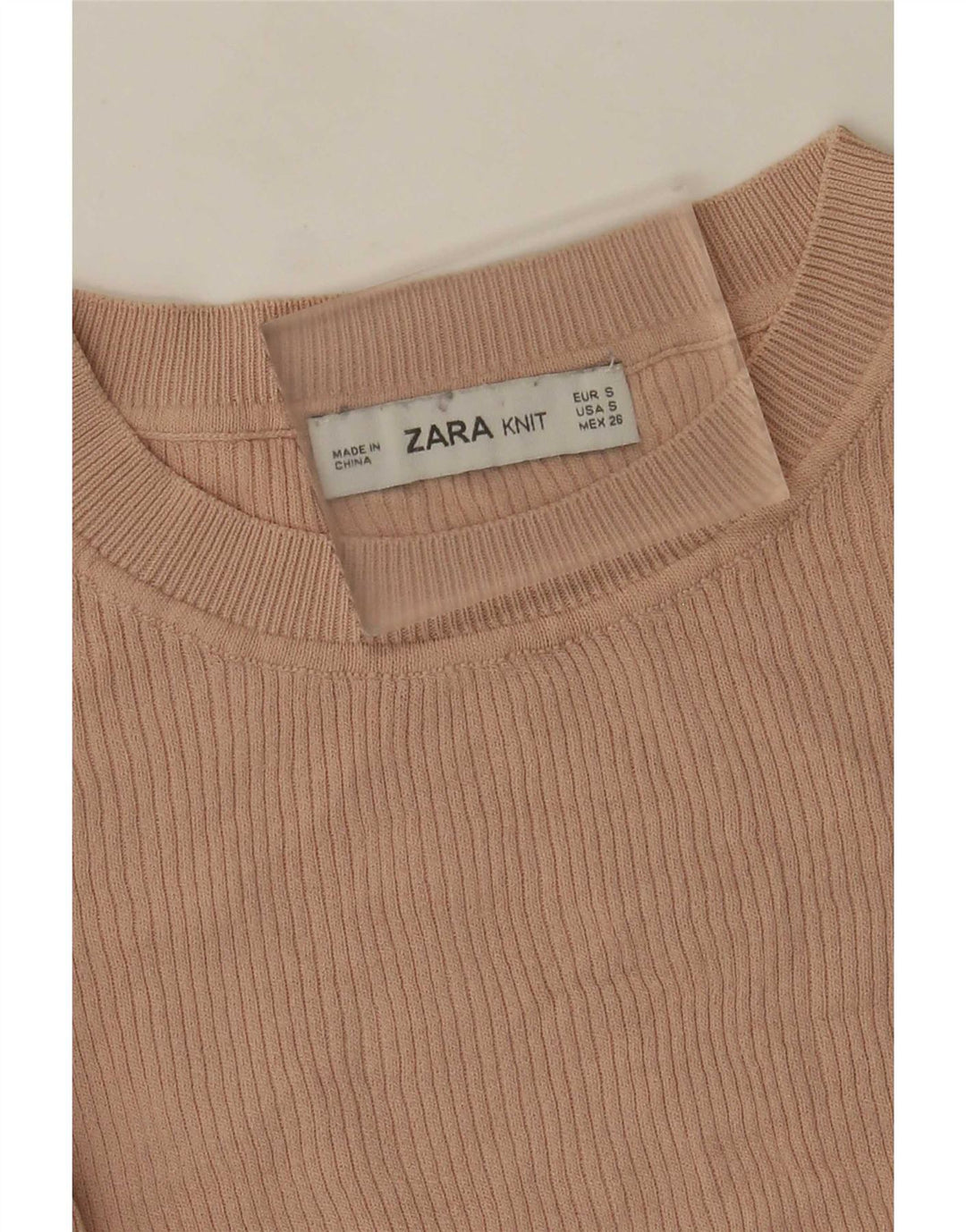 Zara Womens Top Long Sleeve UK 8 Small Beige