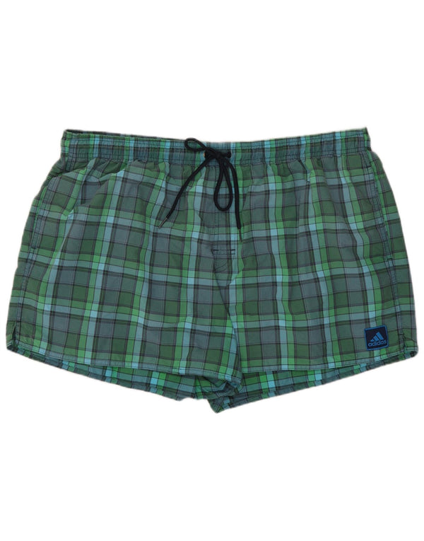 Adidas Mens Swimming Shorts 2XL Green Check Nylon
