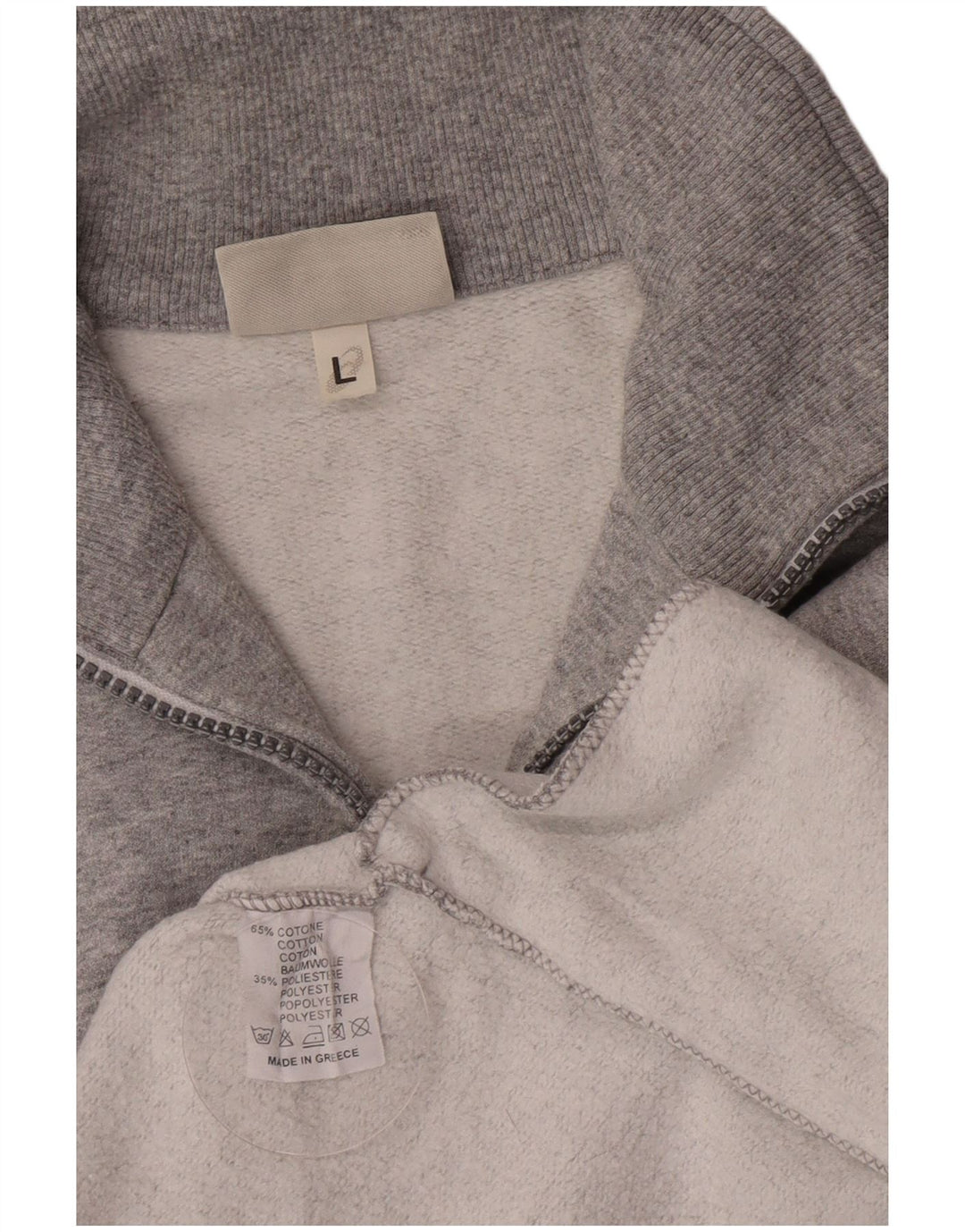 Asics Mens Zip Neck Sweatshirt Jumper Large Grey Cotton