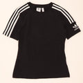 Adidas Womens T-Shirt Top UK 14 Medium Black Cotton