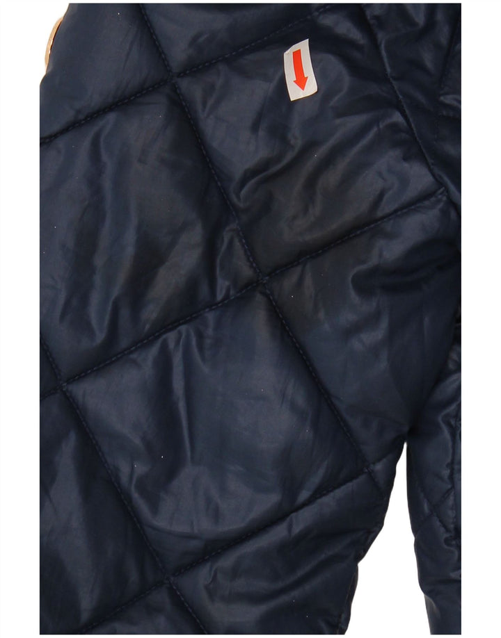 MICHAEL KORS Girls Hooded Padded Jacket 10-11 Years Navy Blue Polyester
