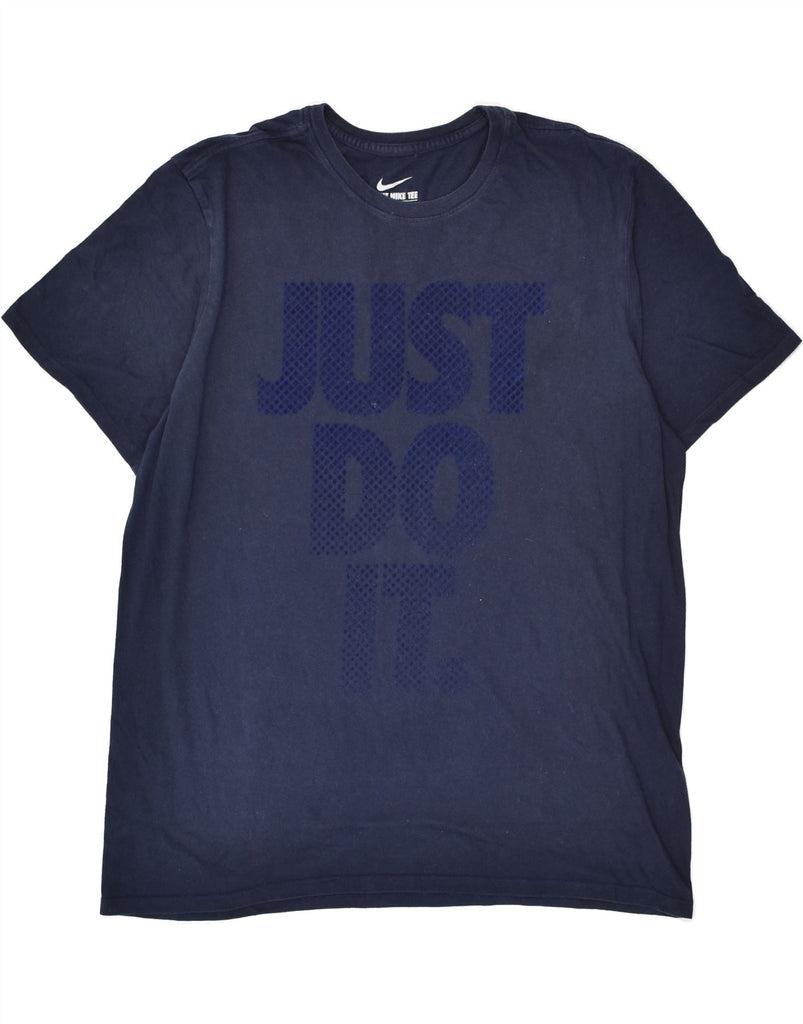 NIKE Mens Slim Graphic T-Shirt Top XL Navy Blue | Vintage Nike | Thrift | Second-Hand Nike | Used Clothing | Messina Hembry 