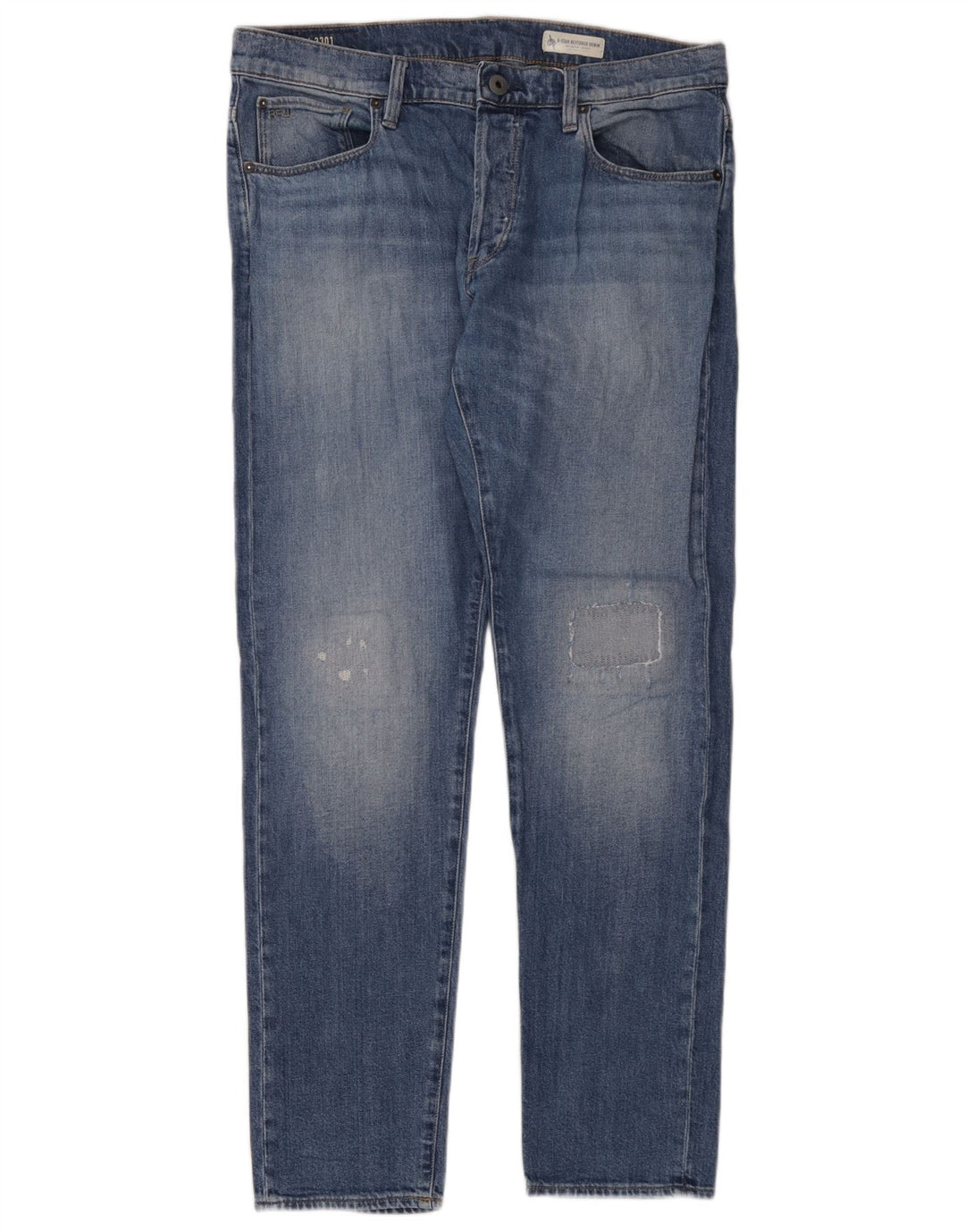 G-Star Mens 3301 Slim Jeans W34 L32 Blue Cotton