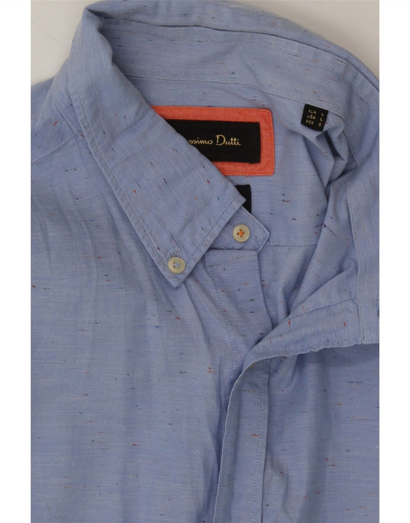 MASSIMO DUTTI Mens Shirt Large Blue Flecked Vintage Massimo Dutti and Second-Hand Massimo Dutti from Messina Hembry 