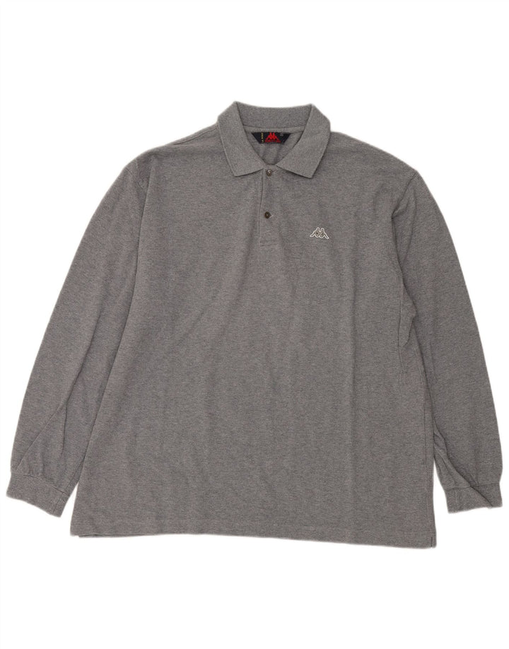 Kappa Mens Long Sleeve Polo Shirt XL Grey Cotton