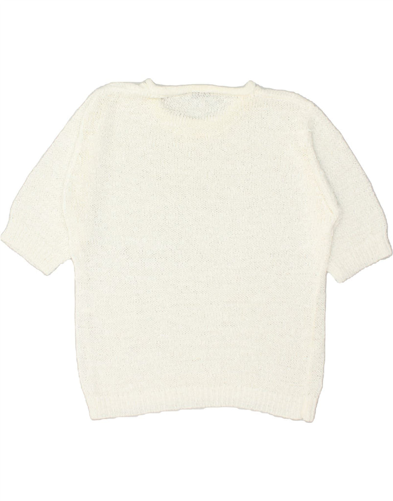 BETTY BARCLAY Womens Short Sleeve Boat Neck Jumper Sweater UK 18 XL White | Vintage Betty Barclay | Thrift | Second-Hand Betty Barclay | Used Clothing | Messina Hembry 