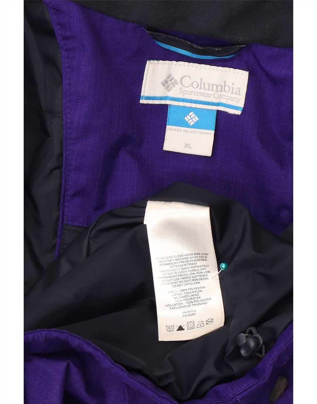 Columbia Womens Hooded Windbreaker Jacket UK 18 XL Purple Polyester