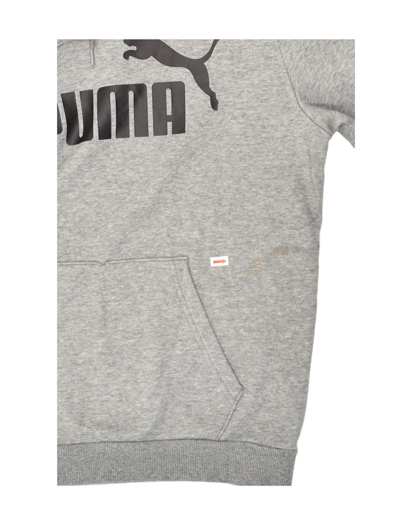 PUMA Mens Graphic Hoodie Jumper Small Grey Cotton | Vintage Puma | Thrift | Second-Hand Puma | Used Clothing | Messina Hembry 