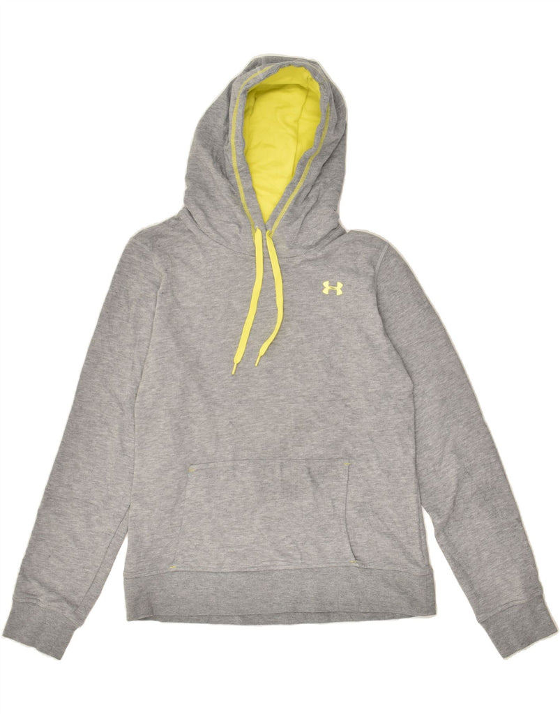 UNDER ARMOUR Womens Hoodie Jumper UK 14 Large Grey Flecked Cotton | Vintage Under Armour | Thrift | Second-Hand Under Armour | Used Clothing | Messina Hembry 