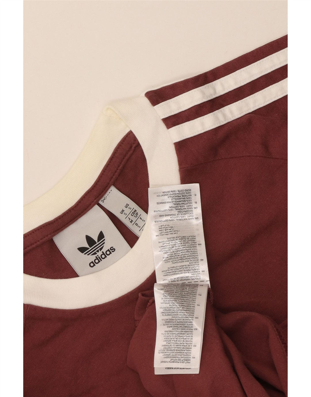 Adidas Mens T-Shirt Top Small Maroon Colourblock Cotton