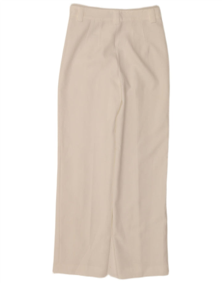 Zara Womens Straight Casual Trousers Small W26 L32 White Polyester