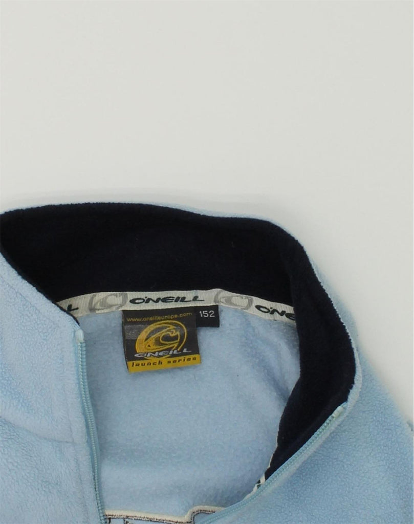 O'NEILL Boys Graphic Zip Neck Fleece Jumper 11-12 Years Blue Colourblock | Vintage O'Neill | Thrift | Second-Hand O'Neill | Used Clothing | Messina Hembry 