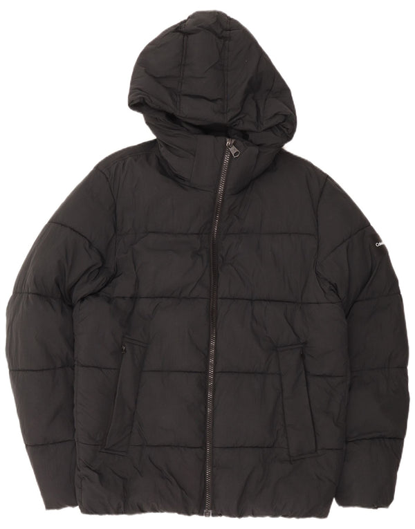 Calvin Klein Mens Hooded Padded Jacket UK 42 XL Black