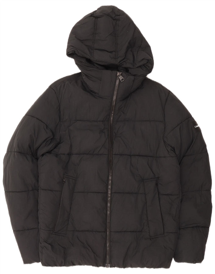 Calvin Klein Mens Hooded Padded Jacket UK 42 XL Black