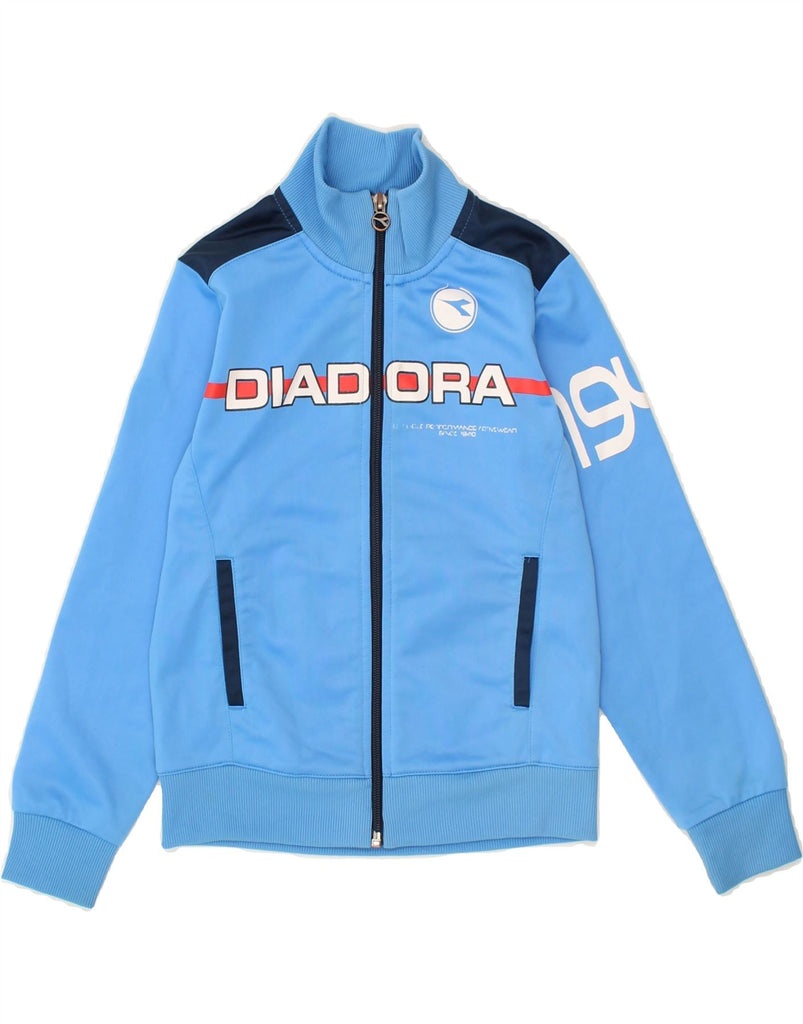 DIADORA Boys Graphic Tracksuit Top Jacket 5-6 Years Small Blue Polyester | Vintage Diadora | Thrift | Second-Hand Diadora | Used Clothing | Messina Hembry 