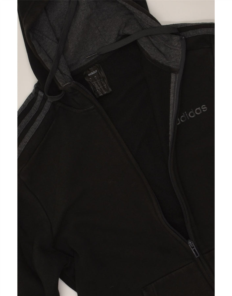 ADIDAS Mens Zip Hoodie Sweater Medium Black Cotton | Vintage Adidas | Thrift | Second-Hand Adidas | Used Clothing | Messina Hembry 