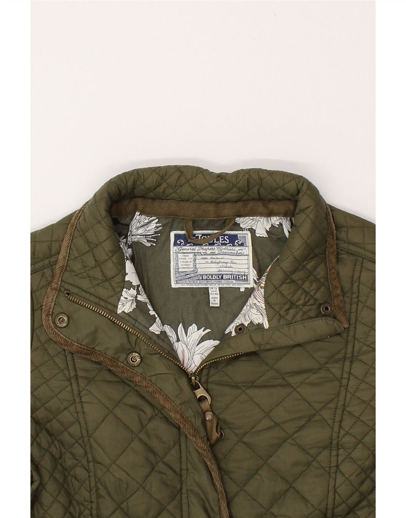 JOULES Womens Quilted Jacket UK 12 Medium Khaki Polyamide | Vintage Joules | Thrift | Second-Hand Joules | Used Clothing | Messina Hembry 