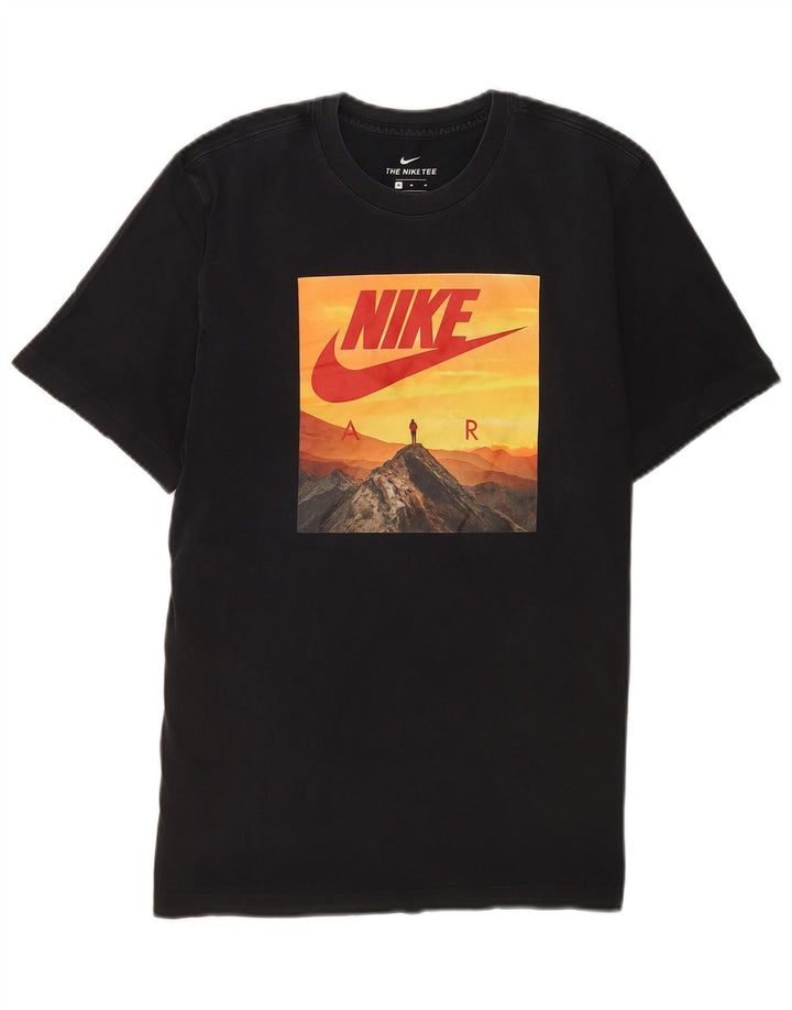 Nike Mens Graphic T-Shirt Top Medium Black Cotton