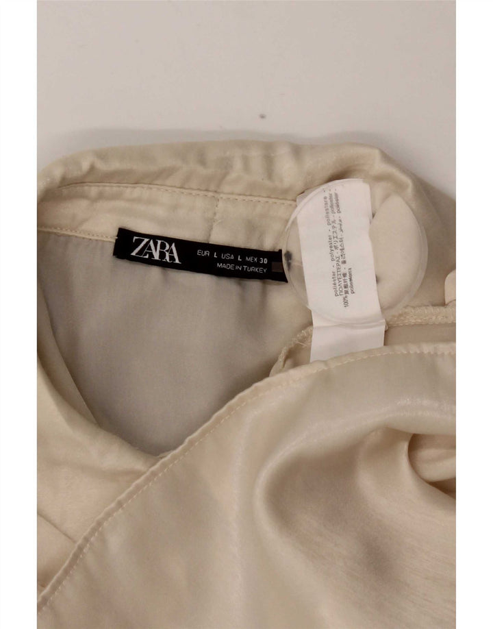 Zara Womens Shirt UK 16 Large Off White Polyester