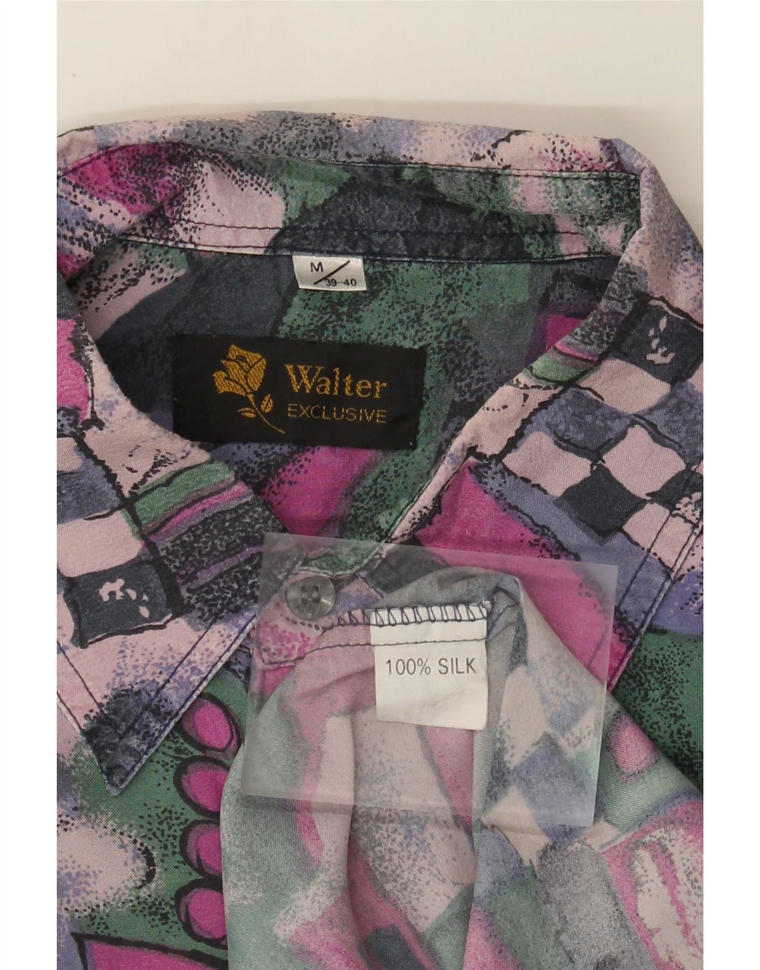 Vintage Mens Abstract Pattern Shirt Size 39/40 Medium Multicoloured