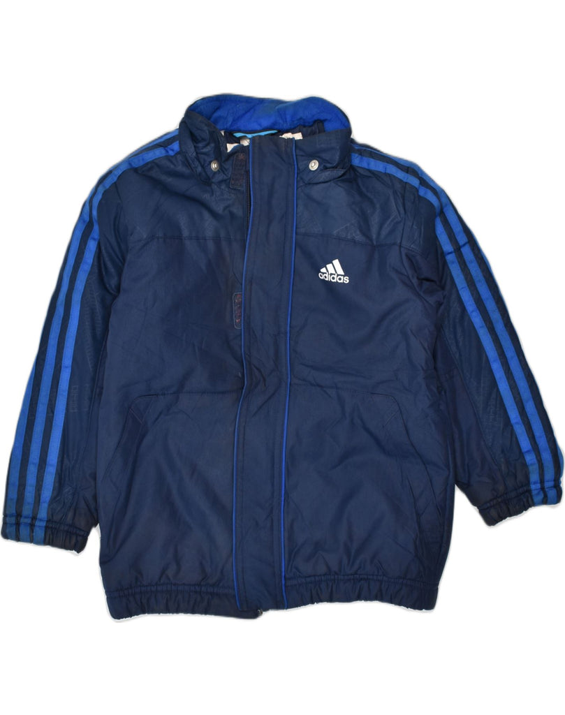 ADIDAS Boys Windbreaker Jacket 4-5 Years Navy Blue Nylon | Vintage | Thrift | Second-Hand | Used Clothing | Messina Hembry 