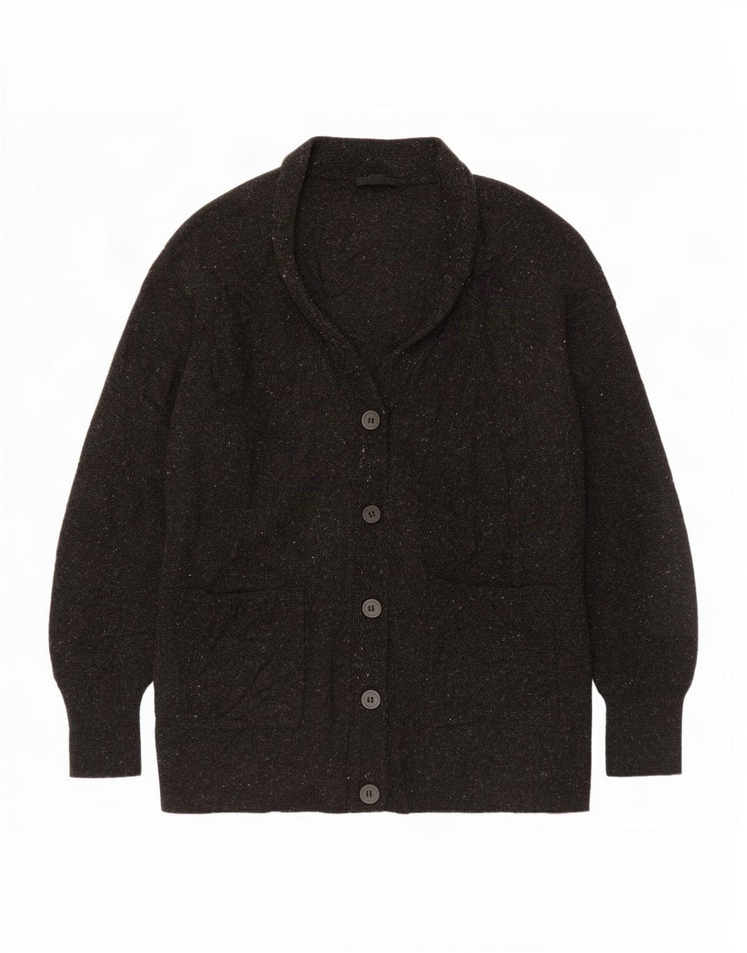 Cos Womens Oversized Cardigan Sweater UK 10 Small Black Flecked Wool
