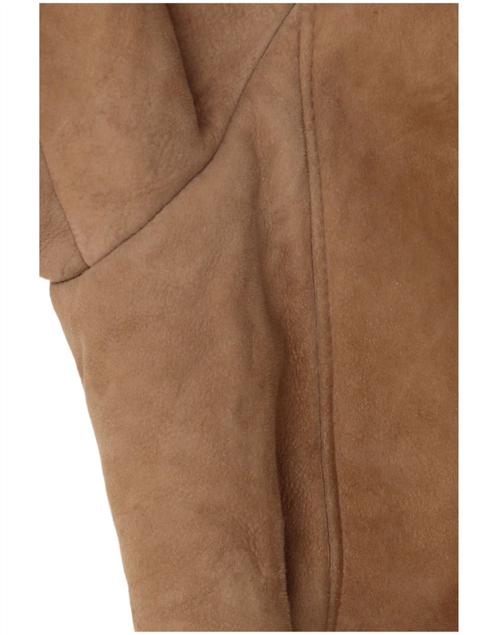 Vintage Womens Shearling Coat UK 16 Large Beige