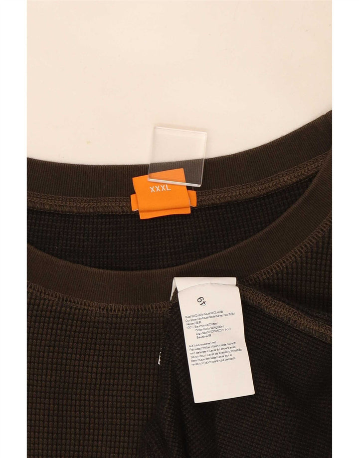 Hugo Boss Mens Top Long Sleeve 3XL Brown Cotton
