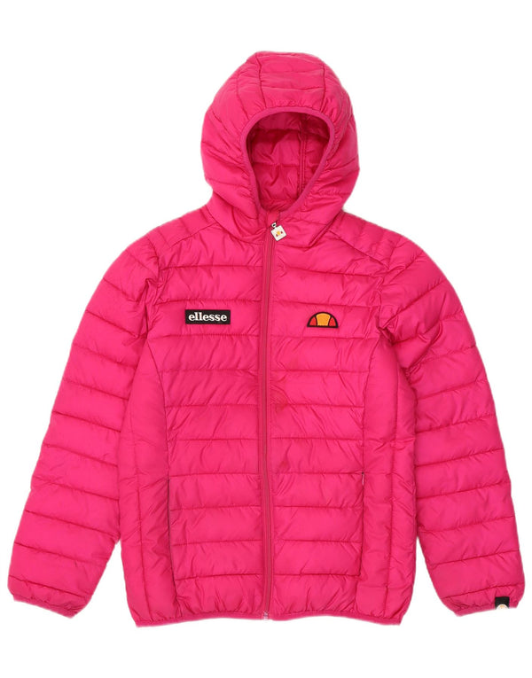 Ellesse Girls Hooded Padded Jacket 12-13 Years Pink Polyester