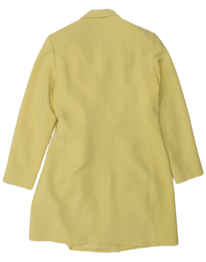 Massimo Dutti Womens Overcoat EU 42 Large Yellow Viscose