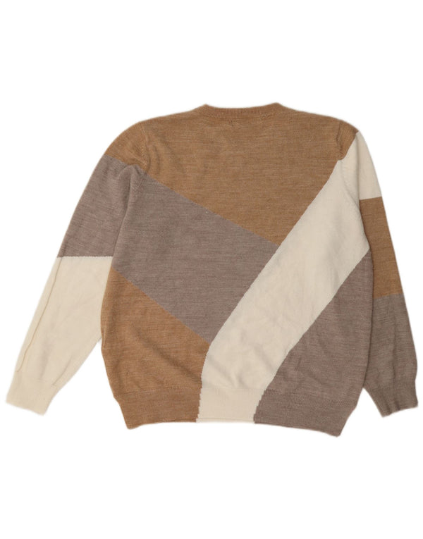 Marks & Spencer Womens Crew Neck Jumper Sweater UK 14 Large Beige