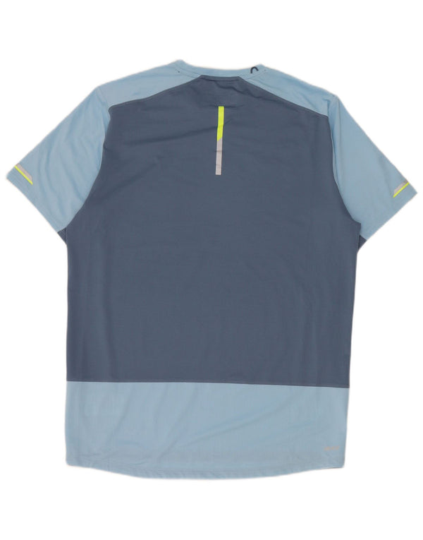 New Balance Mens T-Shirt Top Medium Blue Colourblock Polyester