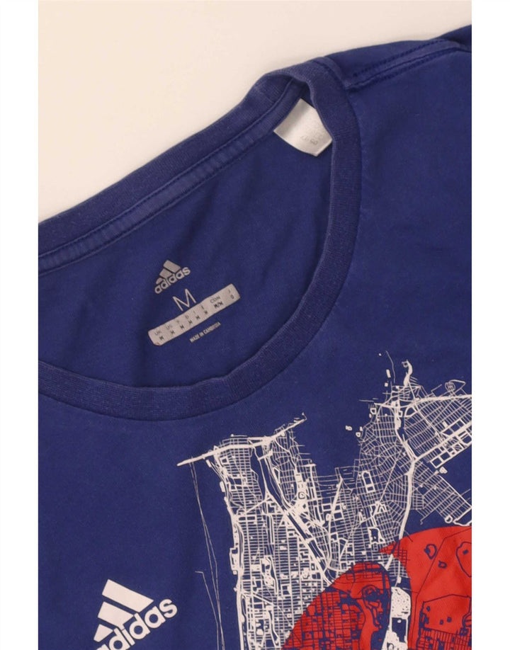 Adidas Mens Graphic T-Shirt Top Medium Blue