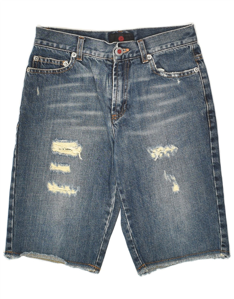 RICHMOND Boys Graphic Distressed Denim Shorts 9-10 Years W23 Blue Cotton | Vintage Richmond | Thrift | Second-Hand Richmond | Used Clothing | Messina Hembry 