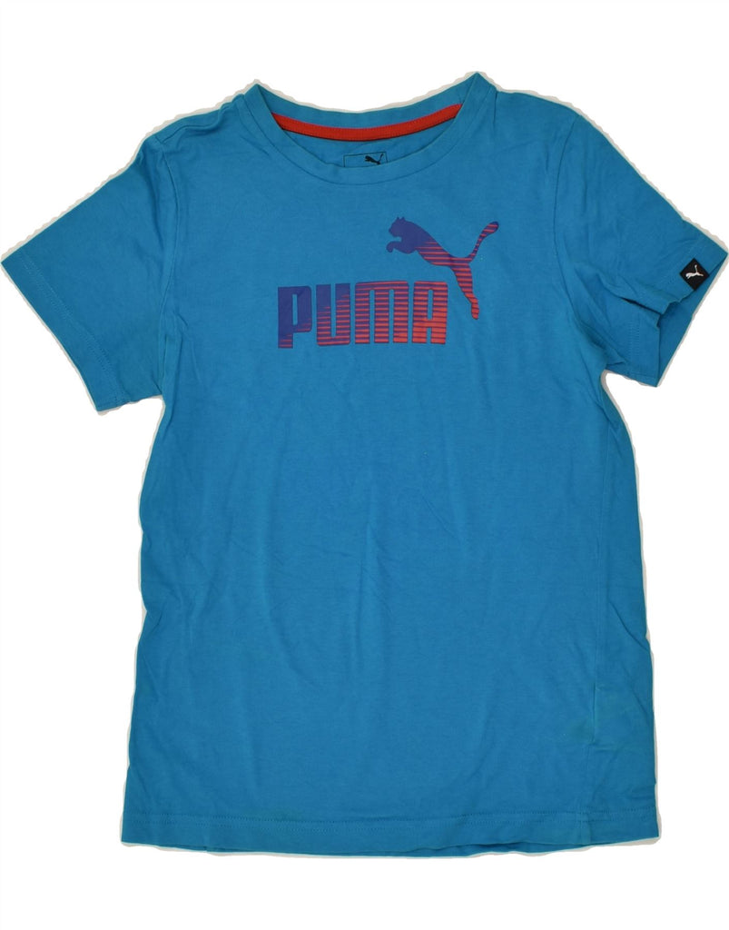 PUMA Girls Graphic T-Shirt Top 12-13 Years Blue Cotton | Vintage Puma | Thrift | Second-Hand Puma | Used Clothing | Messina Hembry 