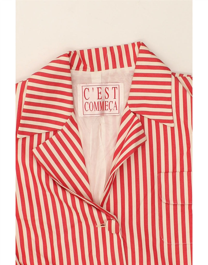 C'EST COMMECA Womens Short Sleeve 2 Button Blazer Jacket UK  12 Medium Red | Vintage C'EST COMMECA | Thrift | Second-Hand C'EST COMMECA | Used Clothing | Messina Hembry 