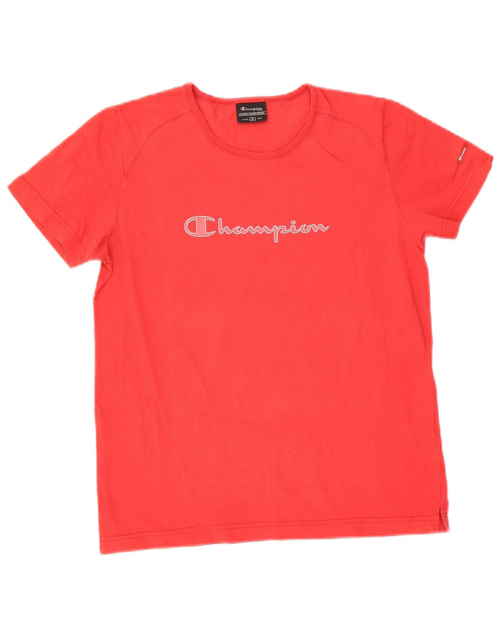 Champion Womens Graphic T-Shirt Top UK 12 Medium Red
