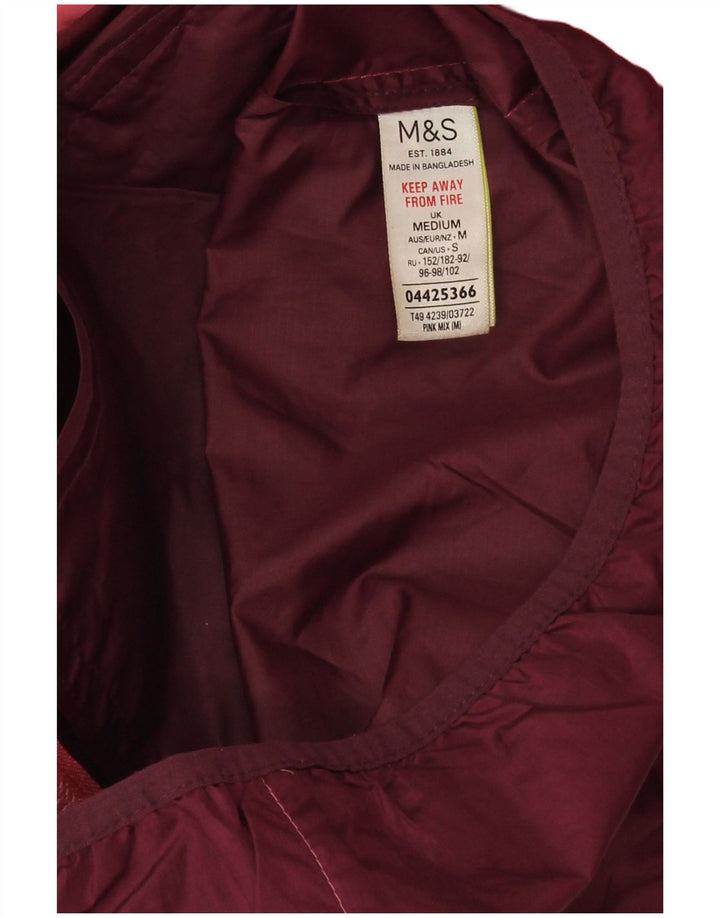 Marks & Spencer Womens Hooded Rain Jacket UK 14 Medium Pink Colourblock