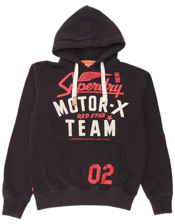 Superdry Mens Vintage Graphic Hoodie Jumper XL Black Cotton