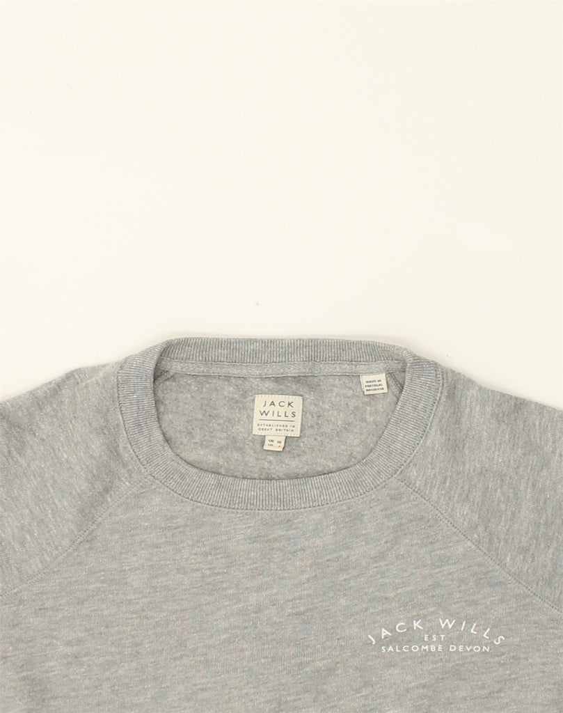 JACK WILLS Womens Sweatshirt Jumper UK 10 Small Grey Cotton | Vintage Jack Wills | Thrift | Second-Hand Jack Wills | Used Clothing | Messina Hembry 