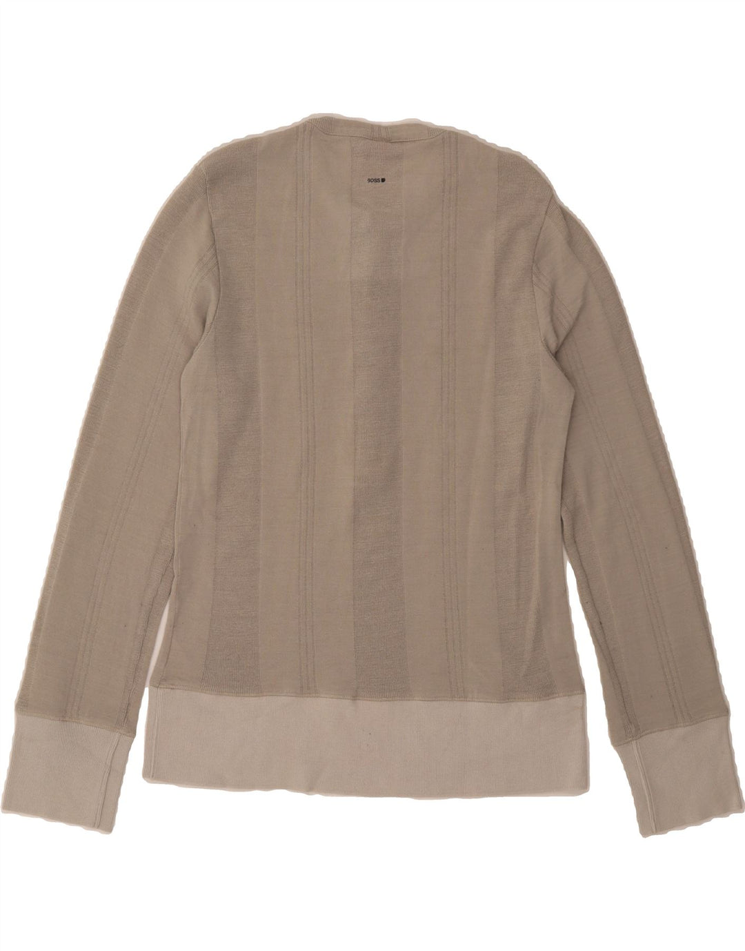 HUGO BOSS Womens Top Long Sleeve UK 14 Large Grey Polyester Vintage Hugo Boss and Second-Hand Hugo Boss from Messina Hembry 